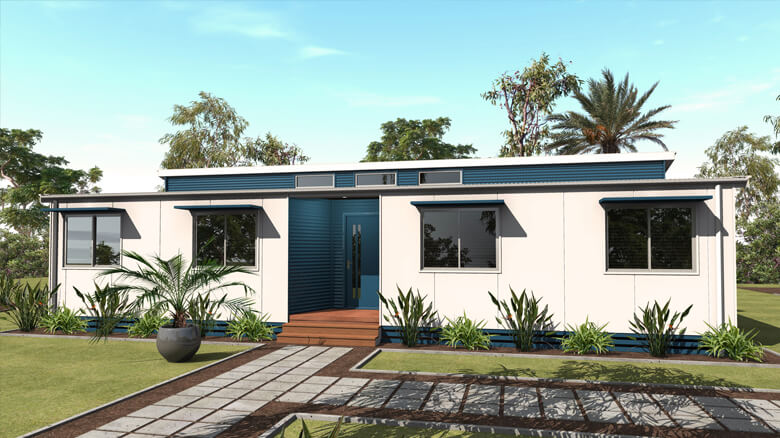 3D render of a 4 bedroom relocatable home