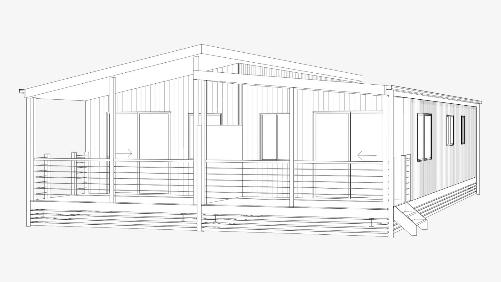 Rendered image of a Park Cabin and Relocatable Home