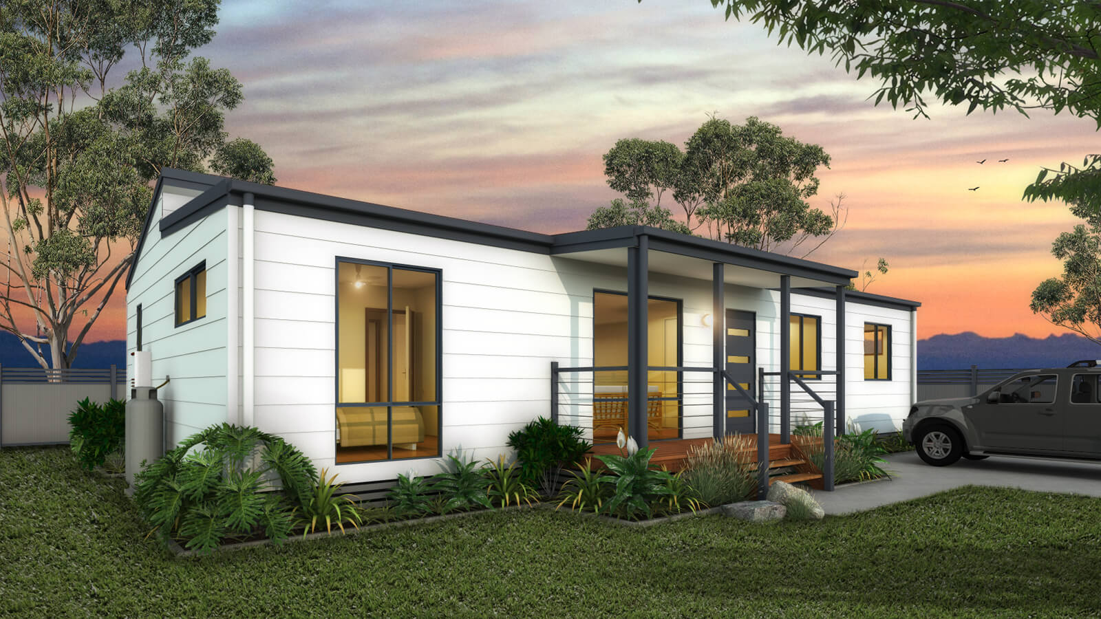 Rendered image of a Park Cabin and Relocatable Home