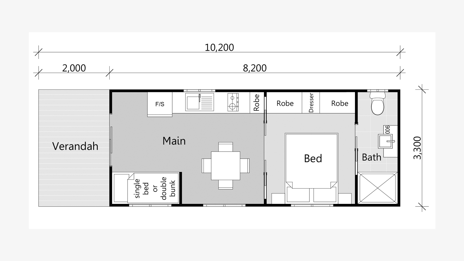 Rendered image of a Park Cabin and Relocatable Home