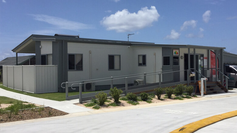 A manager's residence building with ramp access for wheelchairs