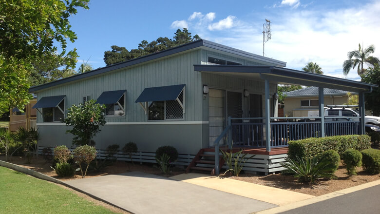 A portable Park Cabin at a Queensland or New South Wales Resort