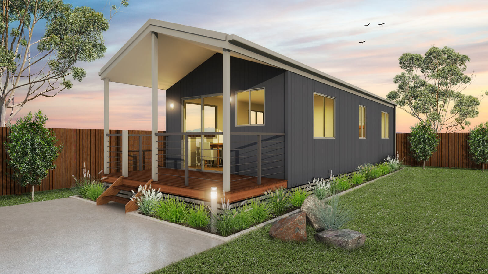 Rendered image of a Park Cabin and Relocatable Home